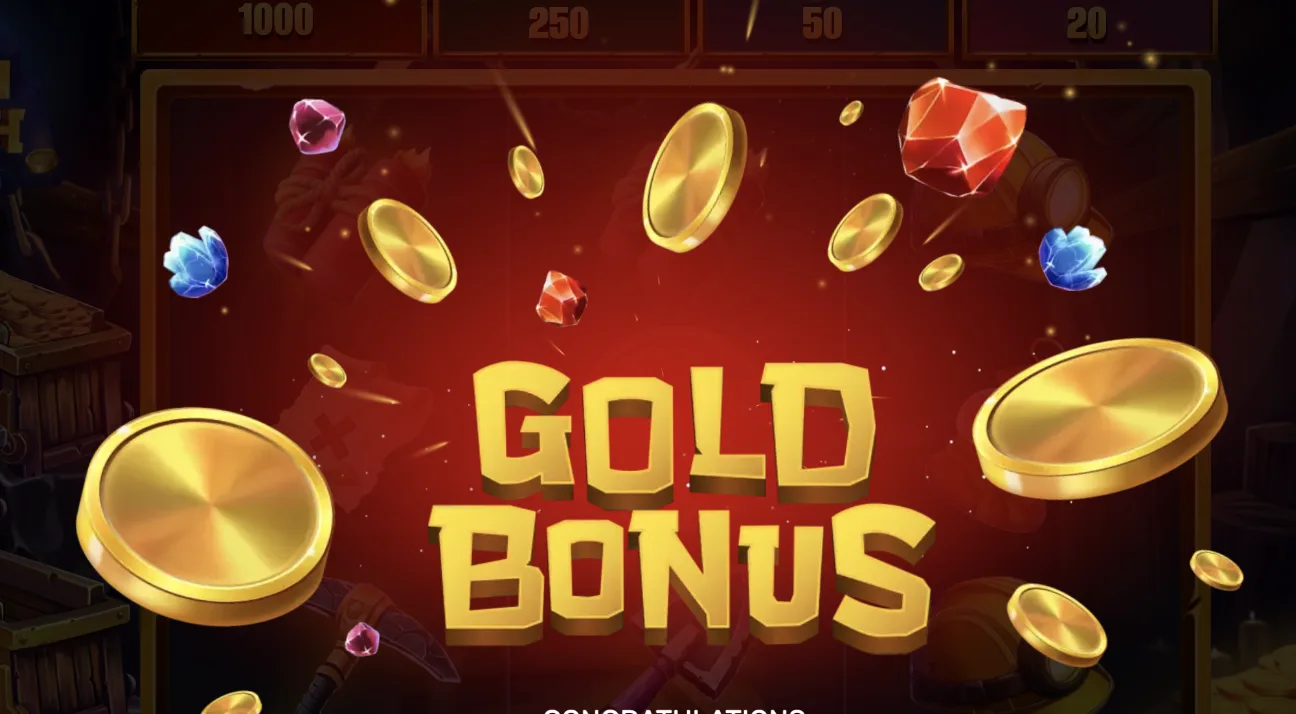 Coin Rush gold bonus win screen with coins and bonus result